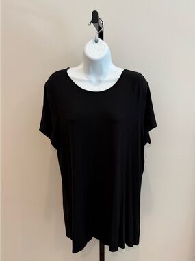 J Jill Women’s Black Scoop Neck Short Sleeve Top
